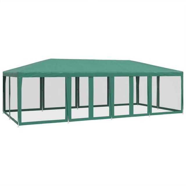 vidaXL Partyzelt Grün mit 12 Mesh-Seitenteilen B: 8 m, T: 4 m, H: 2,68 m - Bild 1