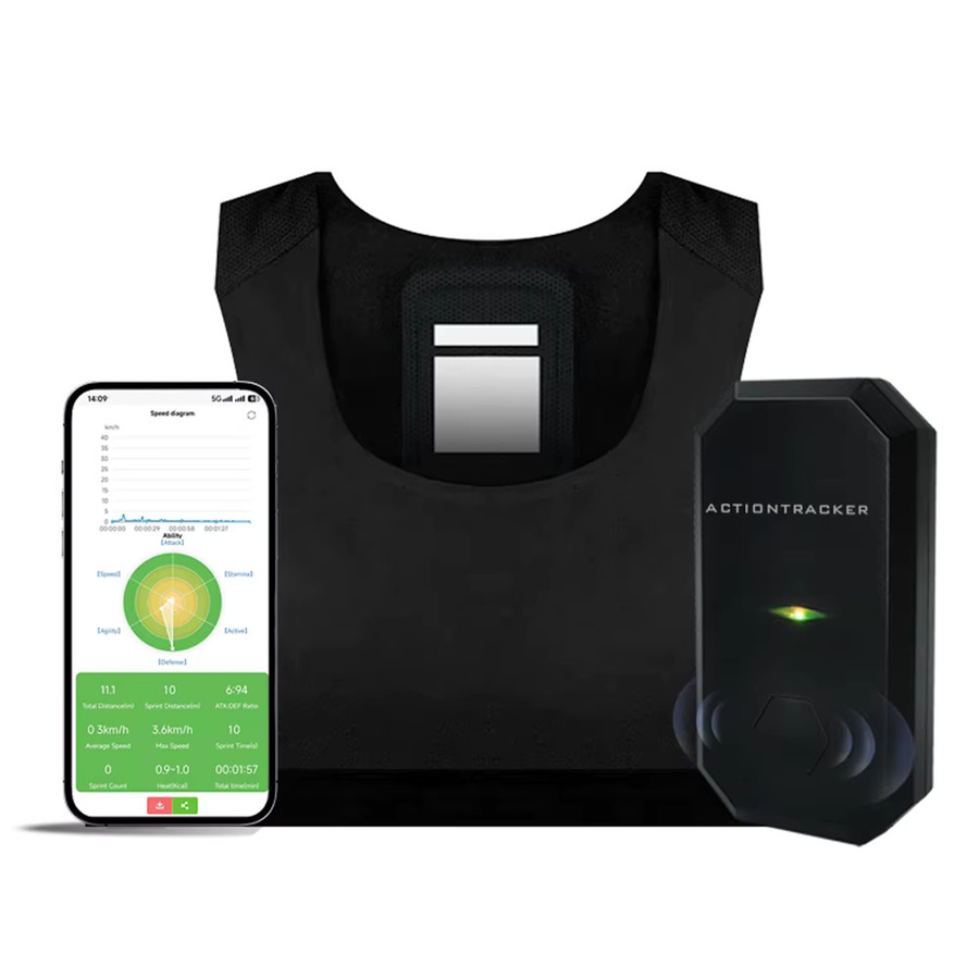 Action Tracer Fußball-GPS-Tracker in Schwarz mit Heatmap und Trajektorie-Anzeige inklusive Weste - Bild 5