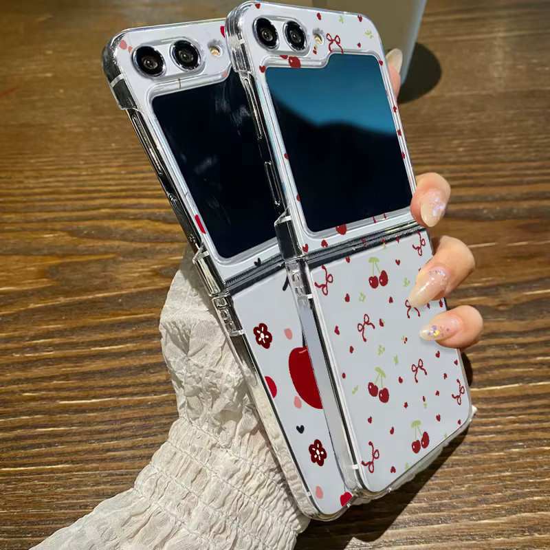 Samsung Galaxy Z Flip 6 5G und Z Flip 5 Handyhülle mit niedlichem Kirschmuster aus harter PC-Schale - Bild 2