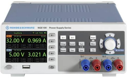 Rohde & Schwarz NGE-COM3b Labornetzgerät mit 3 Ausgängen, grau, einstellbar 0 - 32 V/DC, 0 - 3 A, 100 W, USB, OVP, fernsteuerbar - Bild 1