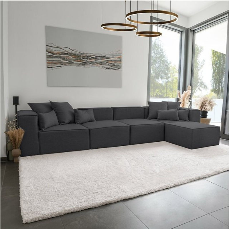 HOME DELUXE Modulares Sofa VERONA XL Anthrazit Modernes Modulsofa - Bild 1