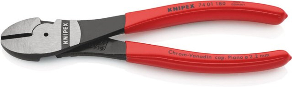 Knipex Kraft-Seitenschneider 74 01 180 aus Chrom-Vanadium-Stahl in Schwarz - Bild 2