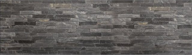 MySpotti Küchenrückwand Profix Cucina Black Bricks in Stein-Optik Anthrazit und Schwarz mit Aluminium-Elementen, Breite: 60 cm, Höhe: 210 cm - Bild 1