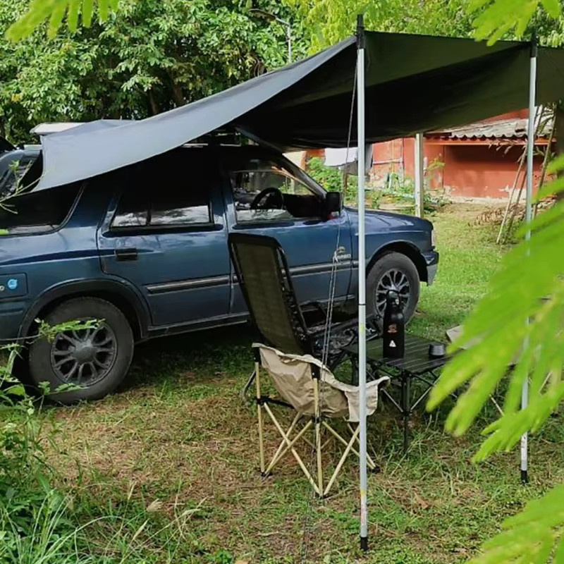 Hide Walker Fledermausförmige Auto-Seitenmarkise mit Schwarzer Beschichtung, Wasserdichtes Camping-Zelt für SUV und Van, B/T: 3 x 2 m, Farbe: Schwarz - Bild 4