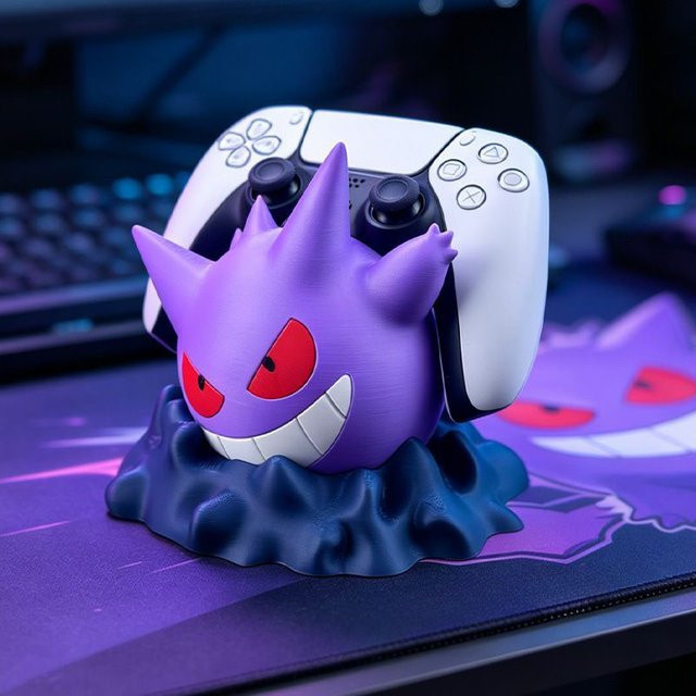 Aoger Gengar Anime Controller-Halter Universeller Gamepad-Ständer in Lila für PS5, Xbox und Switch als Schreibtisch-Deko - Bild 1