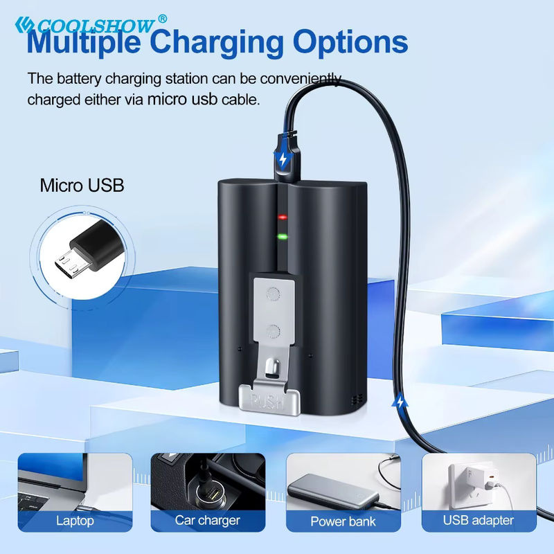 COOLSHOW Wiederaufladbare Li-Ion Batterie für Ring Video Türklingel 2 3 4/3 Plus und Spotlight Cam Solar Flutlicht Video, 6040mAh, Schwarz - Bild 5
