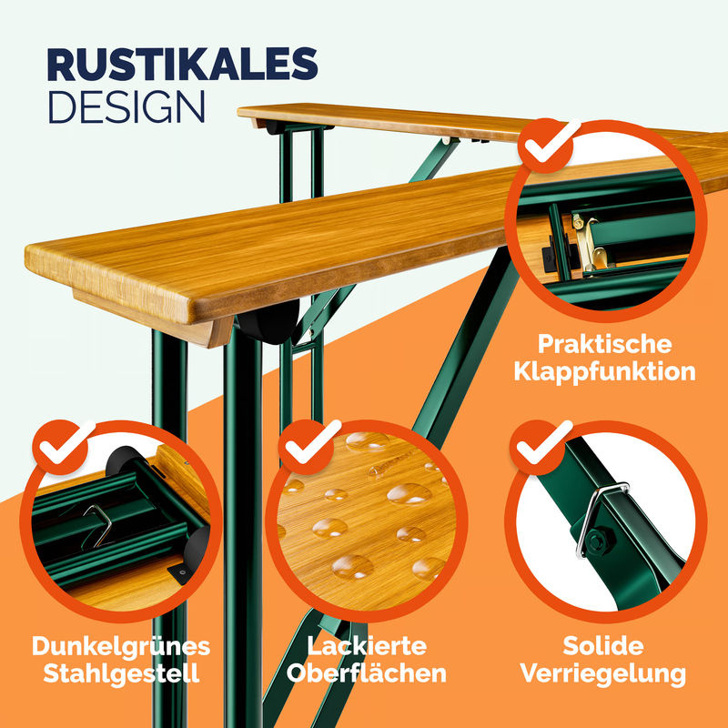 Casaria Stehtisch Quattro in Braun aus Echtholz und Stahl, B/T/H: 241 x 241 x 104 cm - Bild 5