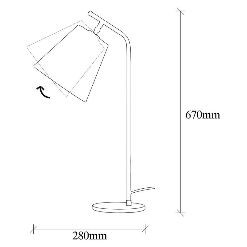 Opviq Tischleuchte aus Metall in Schwarz mit E27 Fassung, B/H/T: 28 x 67 x 16 cm - Bild 2