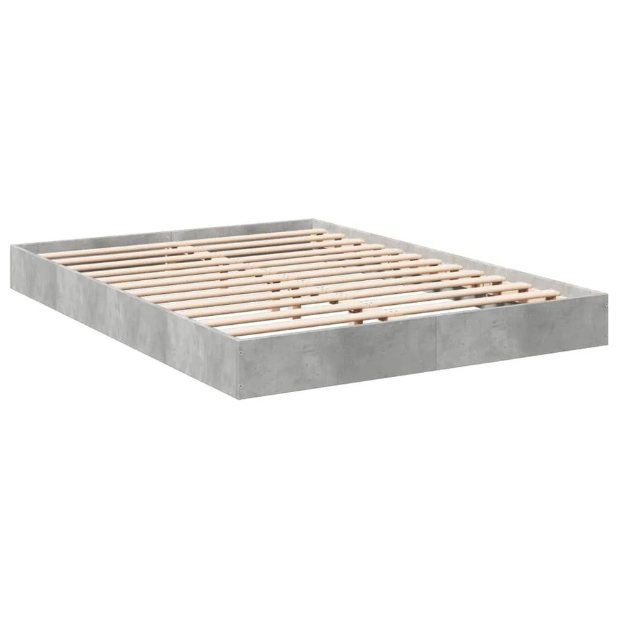 vidaXL Bettgestell aus Holzwerkstoff in Betongrau, B/T/H: 140 x 200 x 143 cm - Bild 2