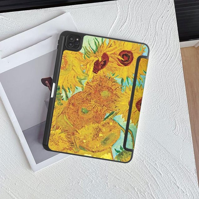 Van Gogh Sonnenblumen Tablet-Hülle für iPad Mini, iPad Air und iPad Pro in Gelb - Bild 1