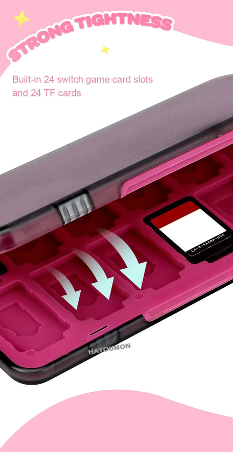 Ispoofer Magnetische 3D-Soft-Lederhülle für Nintendo Switch mit 24 Spielkartenfächern und 24 Micro-SD-Kartenfächern in Lila - Bild 5