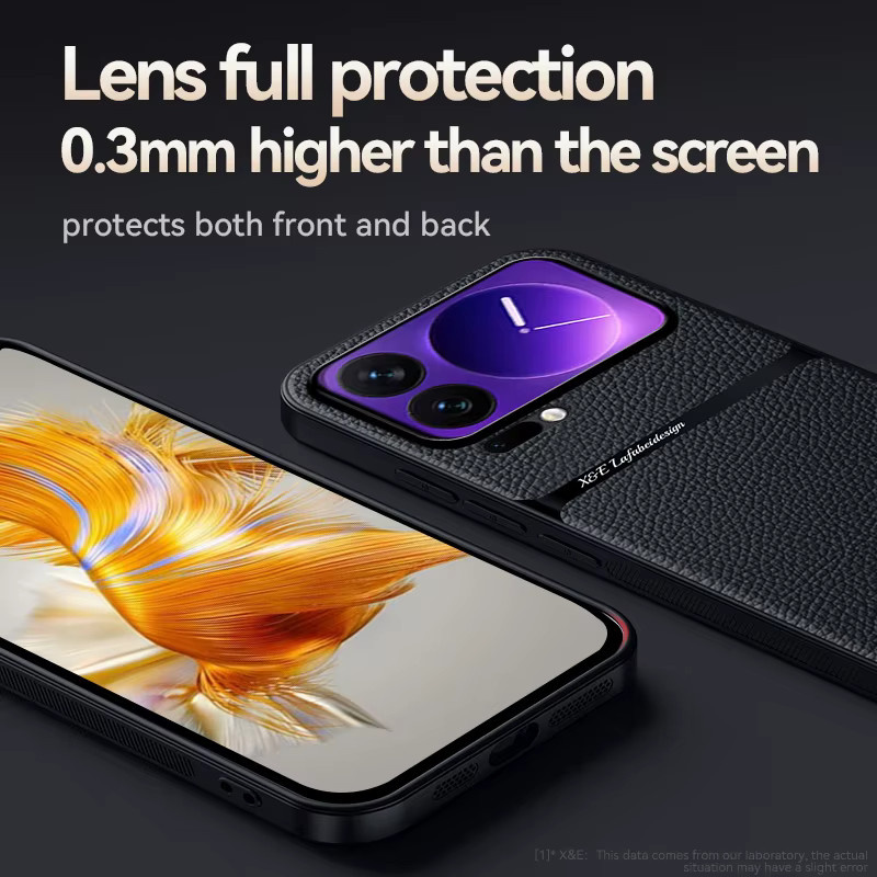 Stoßfeste Lederhülle Coque für Xiaomi in Schwarz mit magnetischem Schutz - Bild 4