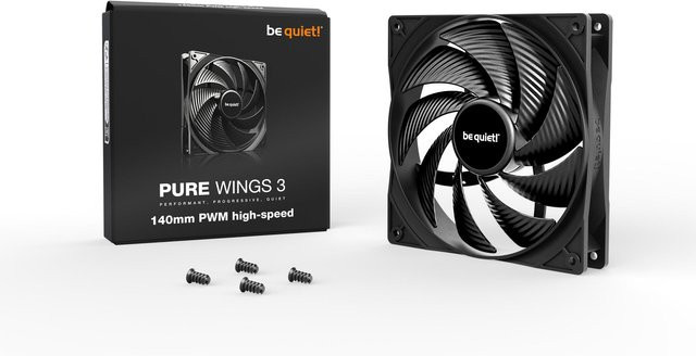 be quiet! Pure Wings 3 PWM Gehäuselüfter Schwarz B/H/T: 14,0 x 2,5 x 14,0 cm - Bild 2