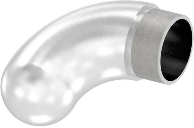 FeNau Endbogen aus V2A Edelstahl für Rohr Ø 42,4 x 2,0 mm, 90 Grad, silber matt - Bild 1