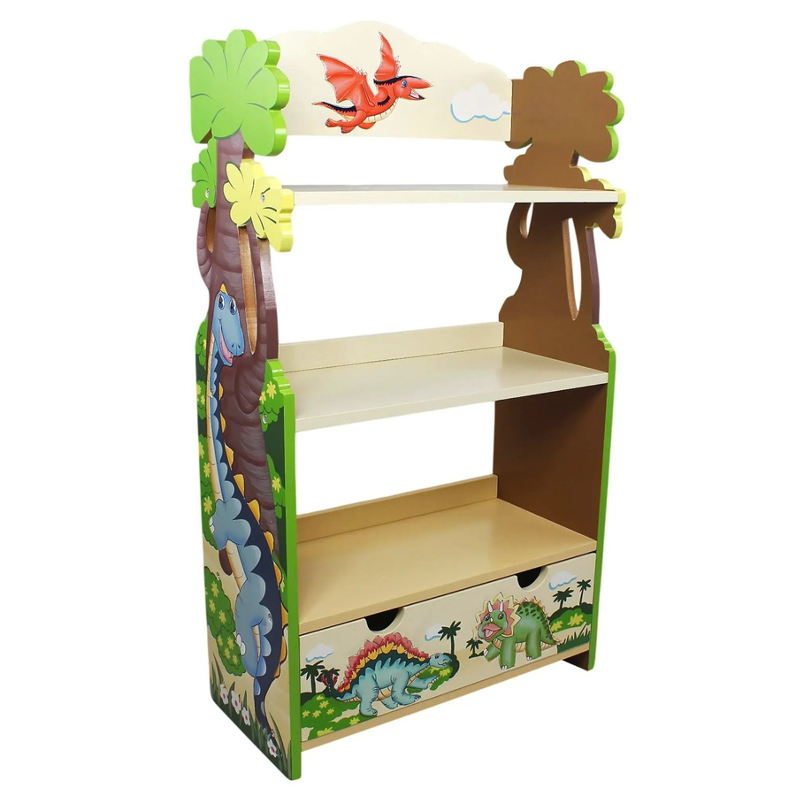 Teamson Kids Kinderbücherregal Dinosaurier aus Holz in Blau Multicolor - Bild 2