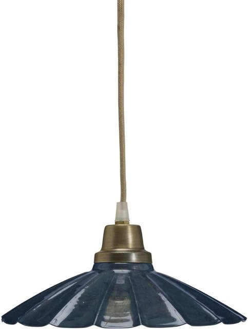 PR Home Ester Kleine Pendelleuchte in Blau mit Messing-Details im Vintage-Stil - Bild 1