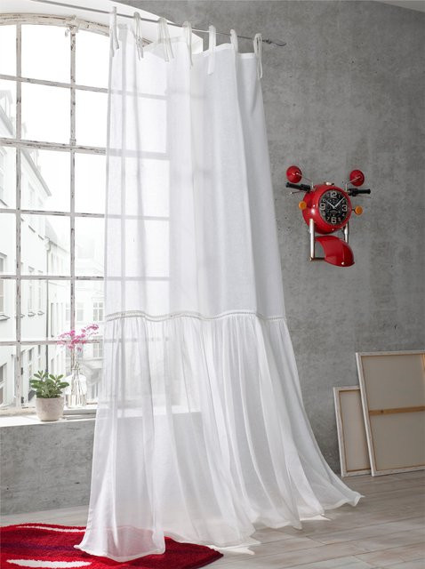 Dekostore Impressionen Semi-transparenter Stoffpanel in Weiß aus 100% Polyester - Bild 1