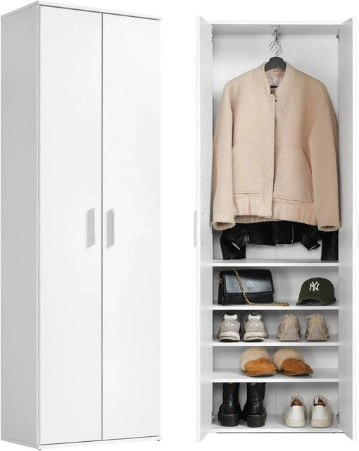mokebo Garderobenschrank als Mehrzweckschrank in Weiß, H x B x T: 180 x 60 x 34 cm - Bild 1