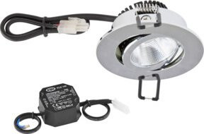 EVN Lichttechnik P-LED Deckeneinbauleuchte PC20N61102 rund in Chrom mit 6W und warmweißem Licht (3000K) - Bild 1