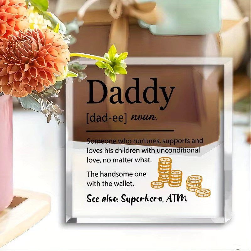 CIFBUY Acryl-Plakette in Transparent und Weiß als Geschenk zum Vatertag oder Geburtstag - Bild 3