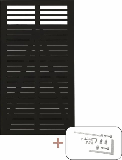 Tor Decora Nadelholz Tor in Schwarz, semi-transparent, B: 100 cm, H: 180 cm - Bild 1