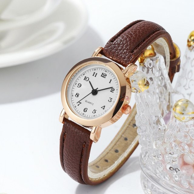 Armbanduhr Quarz, Leder, Roségold, Damen - Bild 1