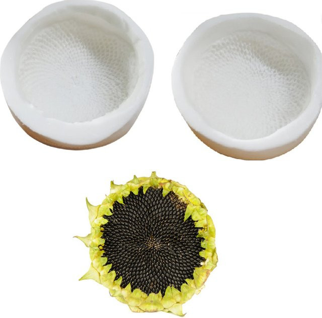 Byjunyeor Silikonform Sonnenblume für Fondant und Kuchen Dekoration, Weiß, Rund, Durchmesser: 7,5 cm - Bild 1