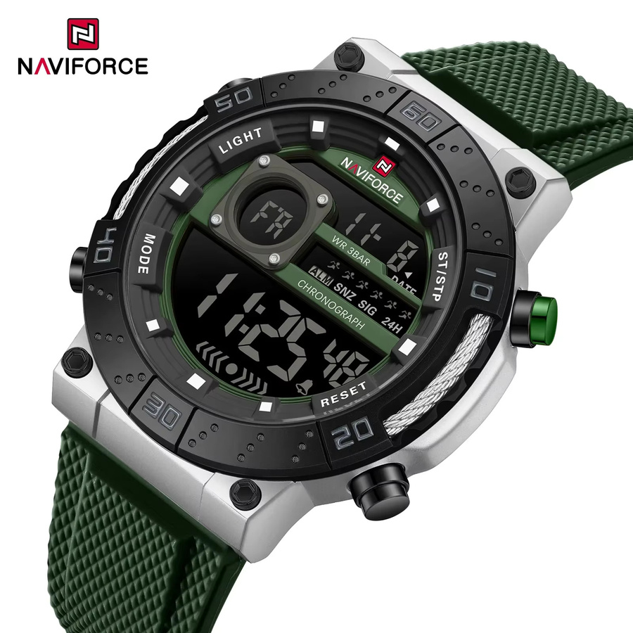 NAVIFORCE Armbanduhr, Digitaluhr, Silikon, Schwarz, Herren - Bild 2