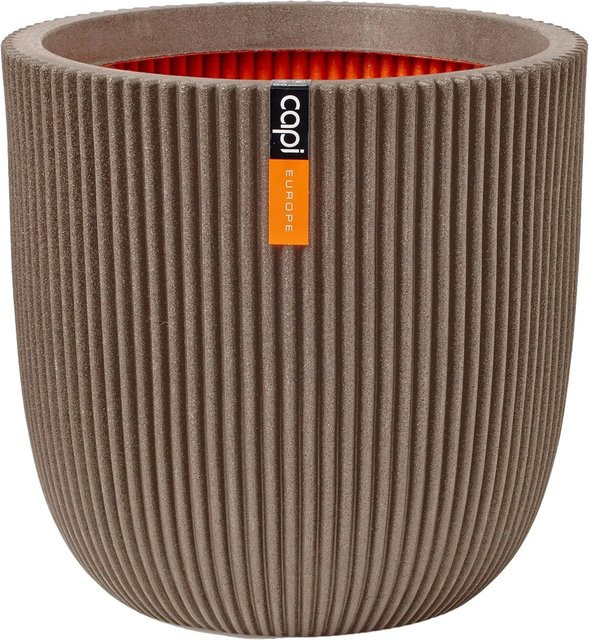 Capi Europe Blumentopf Kugel Groove NL in Taupe, Durchmesser: 54 cm, Höhe: 52 cm - Bild 1