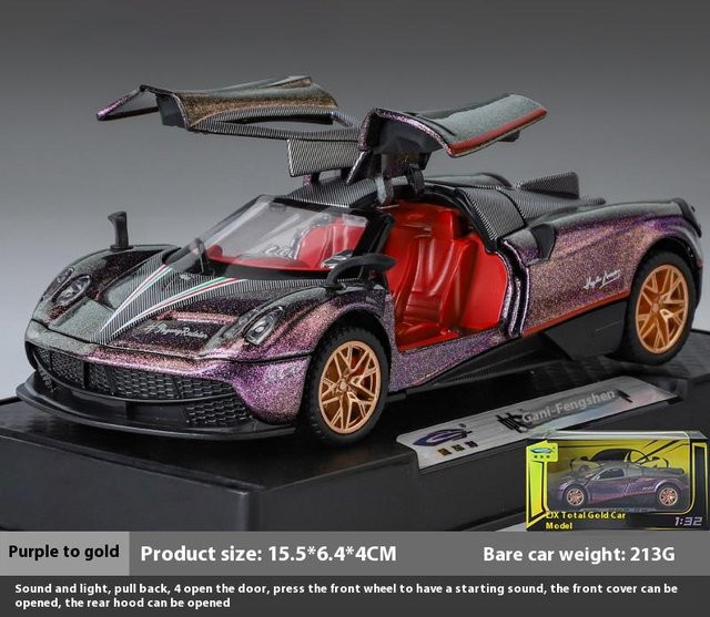 Linyi toy car Pagani Fengshen BC Sportwagenmodell, 1:32, mit Ton und Licht, ab 14 Jahren - Bild 1