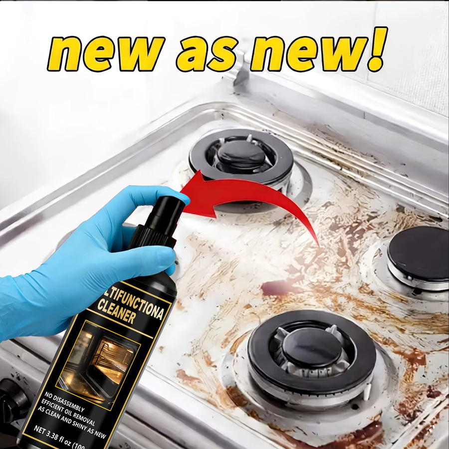 QIFENGHE Multifunktions-Ölentferner-Reinigungsspray für Küche, Ofen und Grill in Schwarz - Bild 4