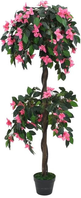 furnicato Künstliche Rhododendron-Pflanze mit Topf in Grün und Rosa, Höhe: 155 cm - Bild 1