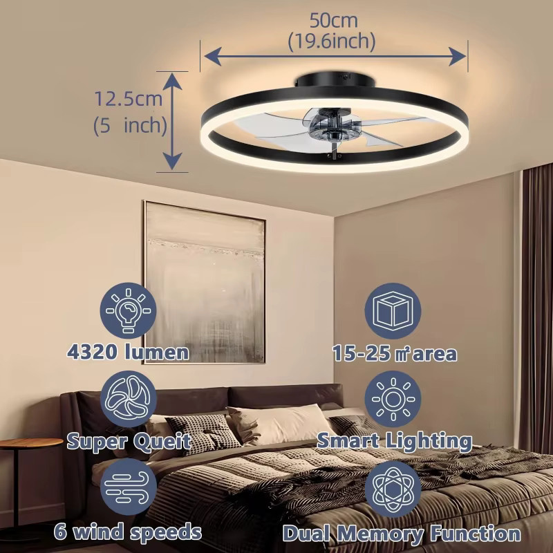 JIANKEXING Ring Deckenleuchte in Weiß, minimalistische Einbauleuchte mit Fernbedienung für Wohnzimmer, Schlafzimmer, Esszimmer und Büro - Bild 6