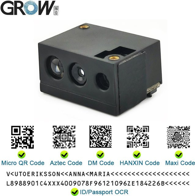 GROW GM69Pro-S Barcode Scanner Modul mit 1280*800 CMOS Sensor, OCR, 1D/2D QR Code Reader, USB-A und UART Schnittstelle, Schwarz - Bild 1