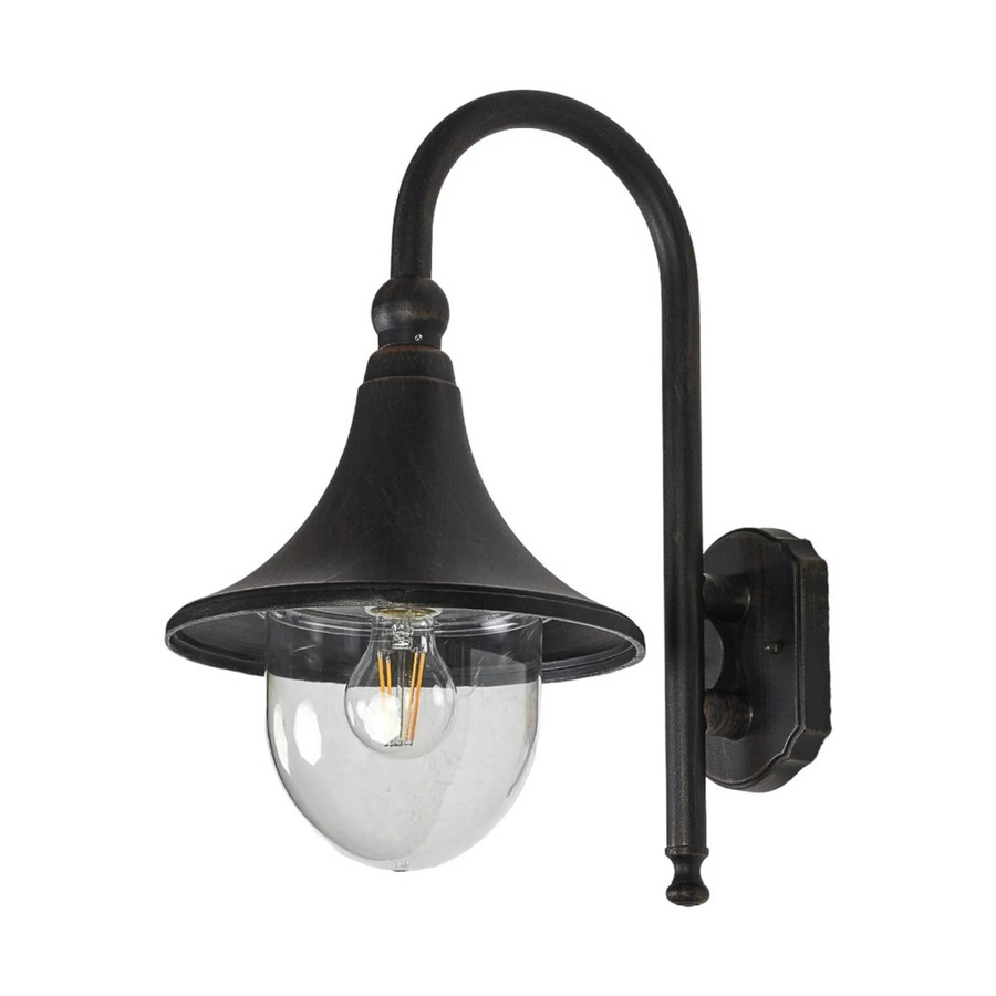 Lindby Wandleuchte Außen Daphne in Schwarz, Retro Vintage Antik, Aluminium, 1-flammig, E27, IP44, Höhe: 35,5 cm, Breite: 24,5 cm, Tiefe: 13,0 cm - Bild 2