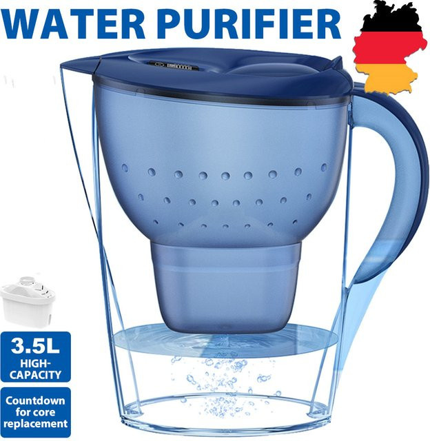LONENESSL Haushaltsfilterkessel mit Timer, alkalischer Aktivkohle-Wasserreiniger in Blau, 3,5 l - Bild 1