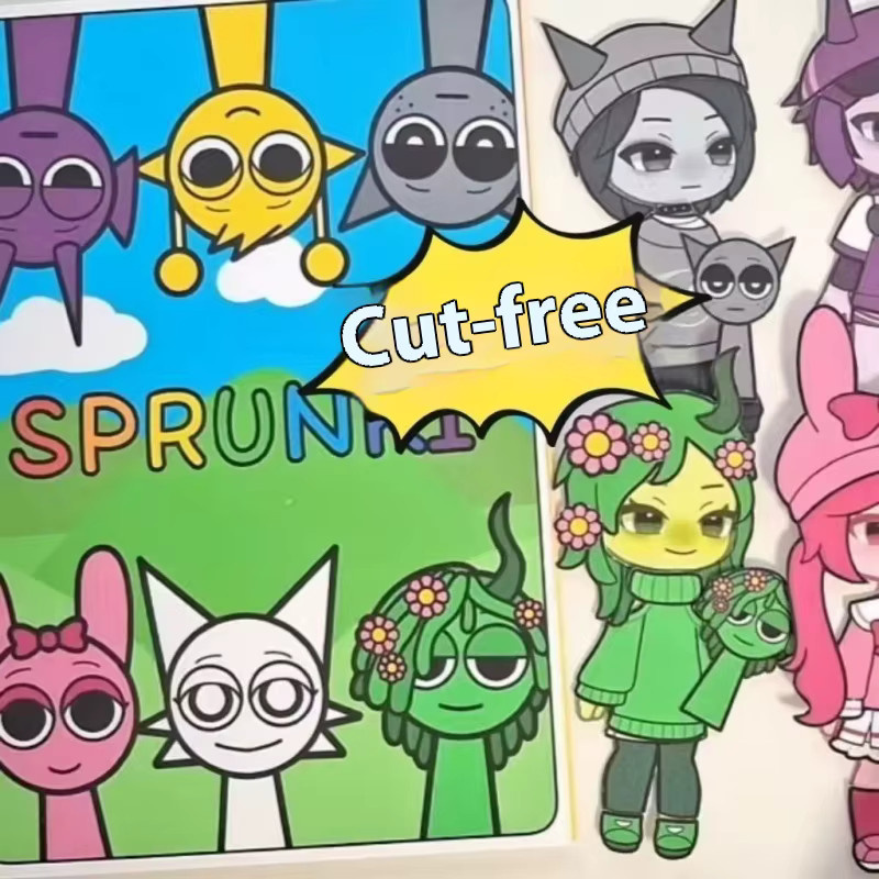 Hot Toys Sprunki No-Cut Rhythm Box Quiet Book, bunt, Pappe / Karton - Bild 3