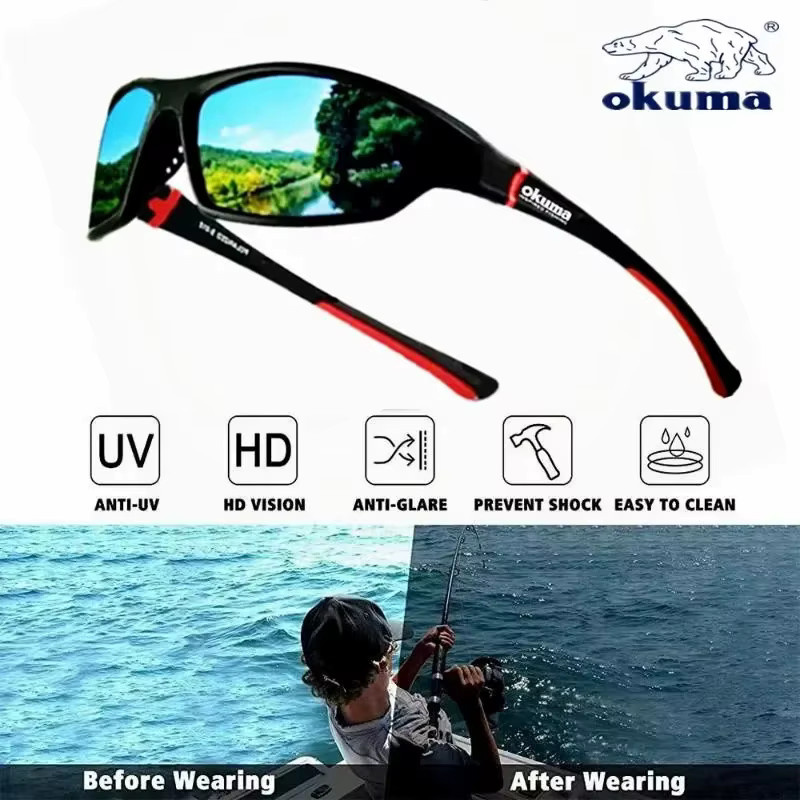 Okuma Sportsonnenbrille, Vollrand, Kunststoff, red, black, Unisex - Bild 2