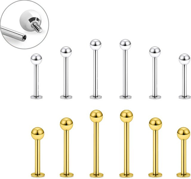 mling Piercing Set Edelstahl, 6-12mm, Unisex - Bild 1