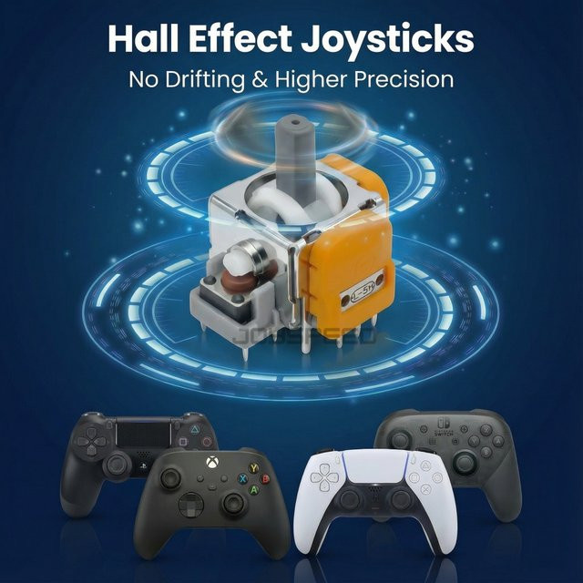 Hall-Effekt-Joystick Ersatzmodul für PS5 DualSense, PS4, Xbox Series X S und Nintendo Switch Pro Controller, 3D Analog Stick in Multicolor - Bild 1