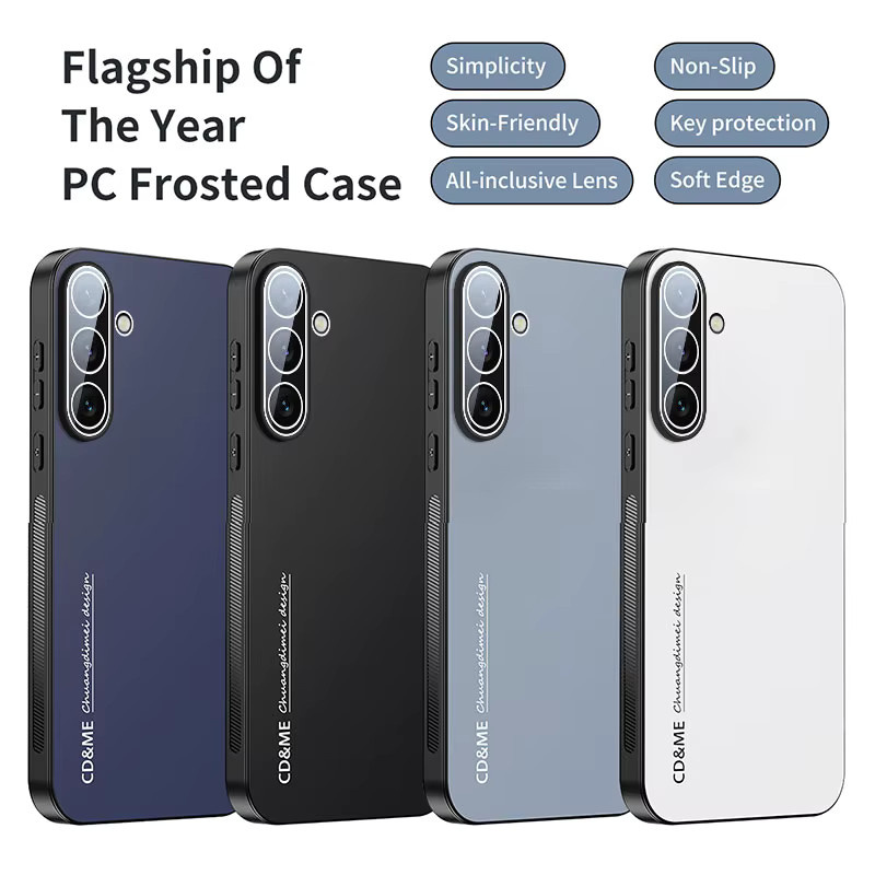 Samsung Schutzhülle mit mattem AG-Überzug und Objektivschutz für Galaxy A06 A16 A26 A36 A56 in Blau - Bild 5