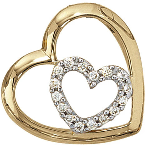 Colfem Anhänger Herz, 585 Gelbgold, 16 Diamanten, 0,12ct - Bild 1