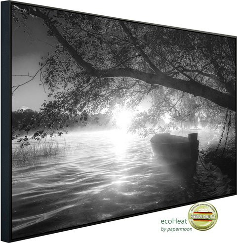 papermoon Infrarotheizung EcoHeat Boot im Wasser Schwarz Weiss mit Matt-Effekt und App-Steuerung - Bild 1