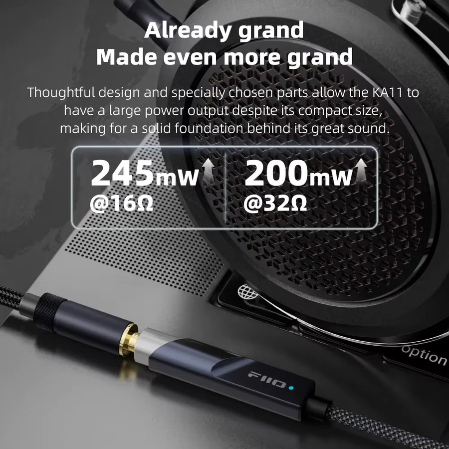 FiiO KA11 HiFi USB DAC AMP Audio Verstärker als USB-C auf 3,5 mm Adapter in Schwarz - Bild 3