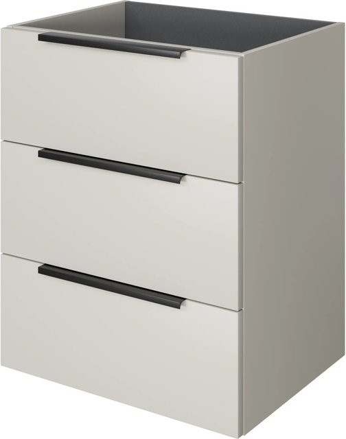 Pelipal Waschbeckenunterschrank Quantum 07 in Kaschmir Matt mit 3 Auszügen, Breite: 59 cm, Höhe: 72 cm, Tiefe: 42,9 cm - Bild 1