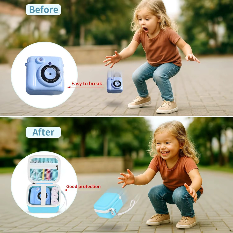 Kasfoti Kinder-Sofortbildkamera in Blau inklusive 3 Rollen Druckpapier - Bild 2