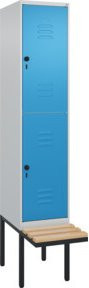 C+P Doppelstock-Spind Classic PLUS Sitzbank mit 1 Abteil, Buche-Hartholz, B/T/H: 212,0 x 40,0 x 81,5 cm - Bild 1
