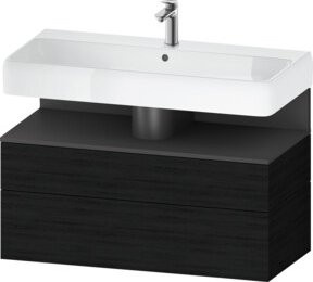 Duravit Waschtischunterschrank Qatego in Grau mit einer Schublade und einem Auszug, B/T/H: 99 x 47 x 59 cm - Bild 1