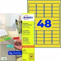 Avery Zweckform Universaletikett aus Papier in Weiß und Gelb, Breite: 45,7 mm, Höhe: 21,2 mm - Bild 1