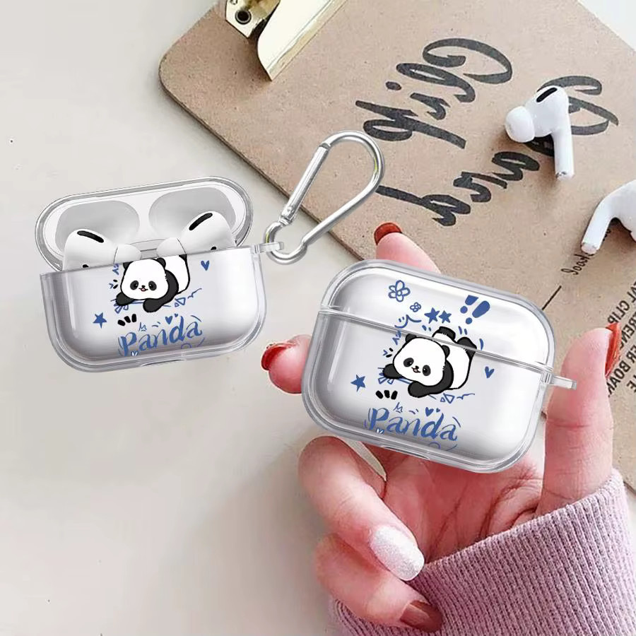 Transparente Panda Kopfhörerhülle für Apple AirPods Pro 1 2 3 und Pro 2 Generation - Bild 2